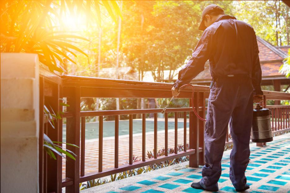 Stephenson Pest Control technician at a customer's home