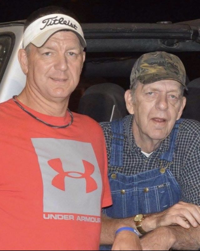 Mark Stephenson with his father