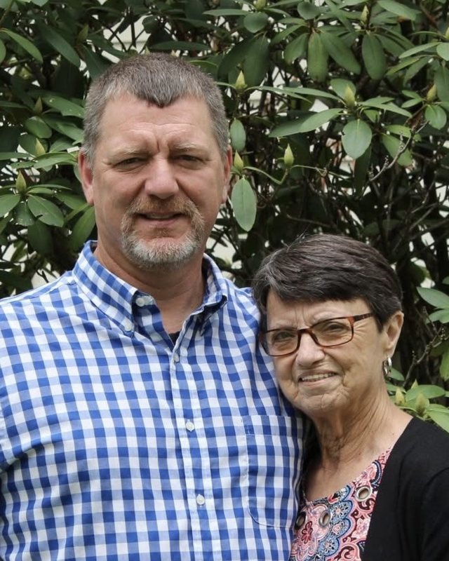 Mark Stephenson with his mother